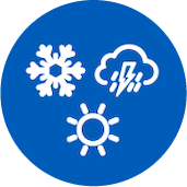 snow, sun and cloud icon