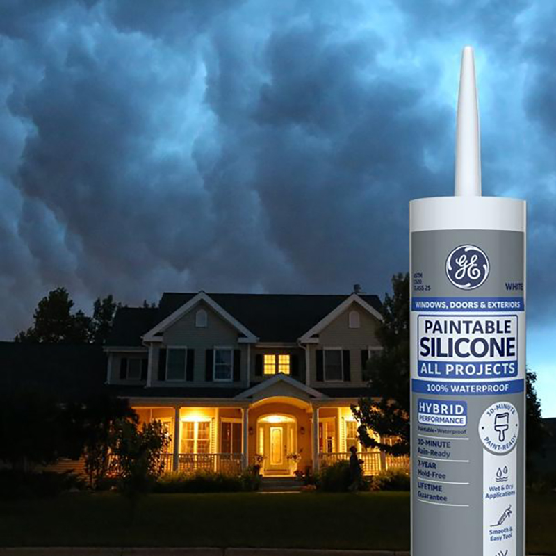 GE Sealants & Adhesives Paintable Silicone All Projects Window & Door Sealant, 10.1oz, White