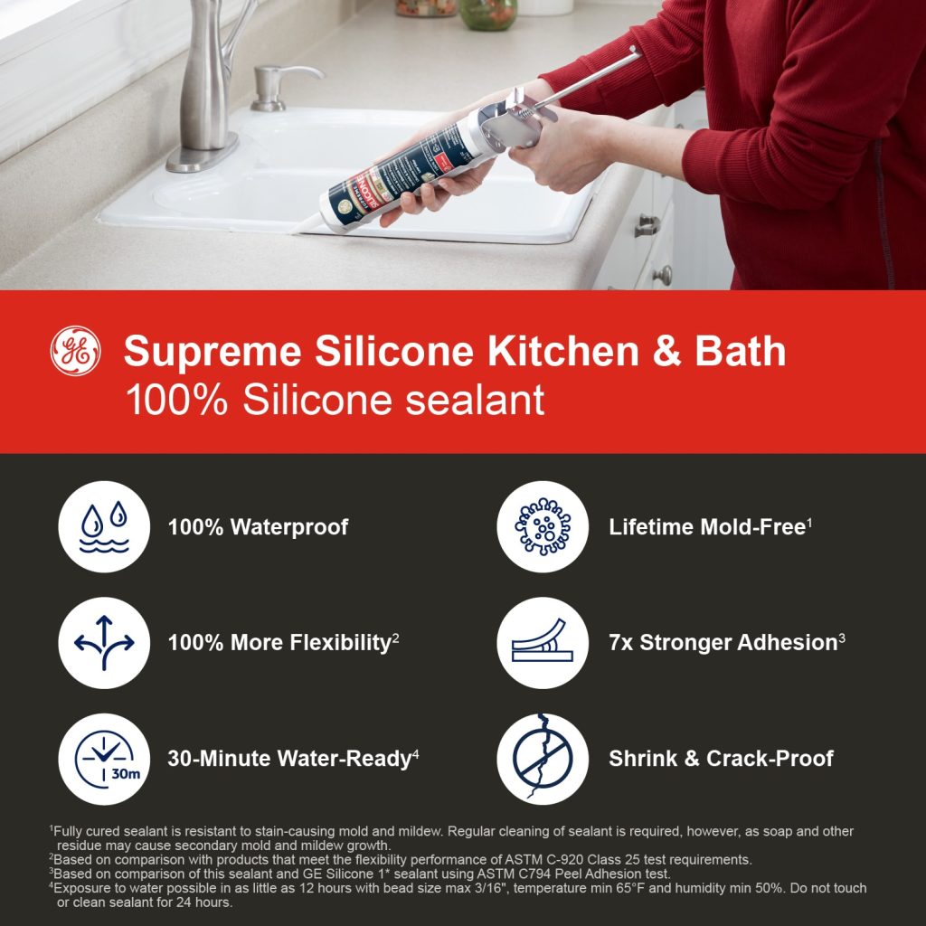 Clear Bath & Kitchen Silicone Caulk