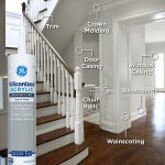 Image of a home interior highlighting uses of siliconized acrylic caulk on trim, crown molding, and wainscoting.