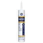 Image of GE Painters Seal & Paint siliconized acrylic latex caulk in a white tube, for windows, doors, and molding.