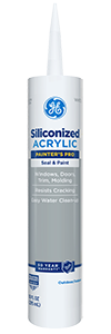 Image of siliconized acrylic Painter's Pro sealant cartridge, for windows, doors, and molding.
