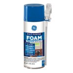 Image of a multi-purpose premium white foam insulation canister with nozzle for all-weather use.