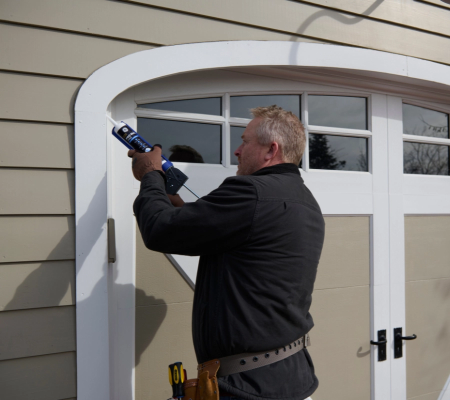 GE Pro Seal Max window and door sealing seams in house siding.