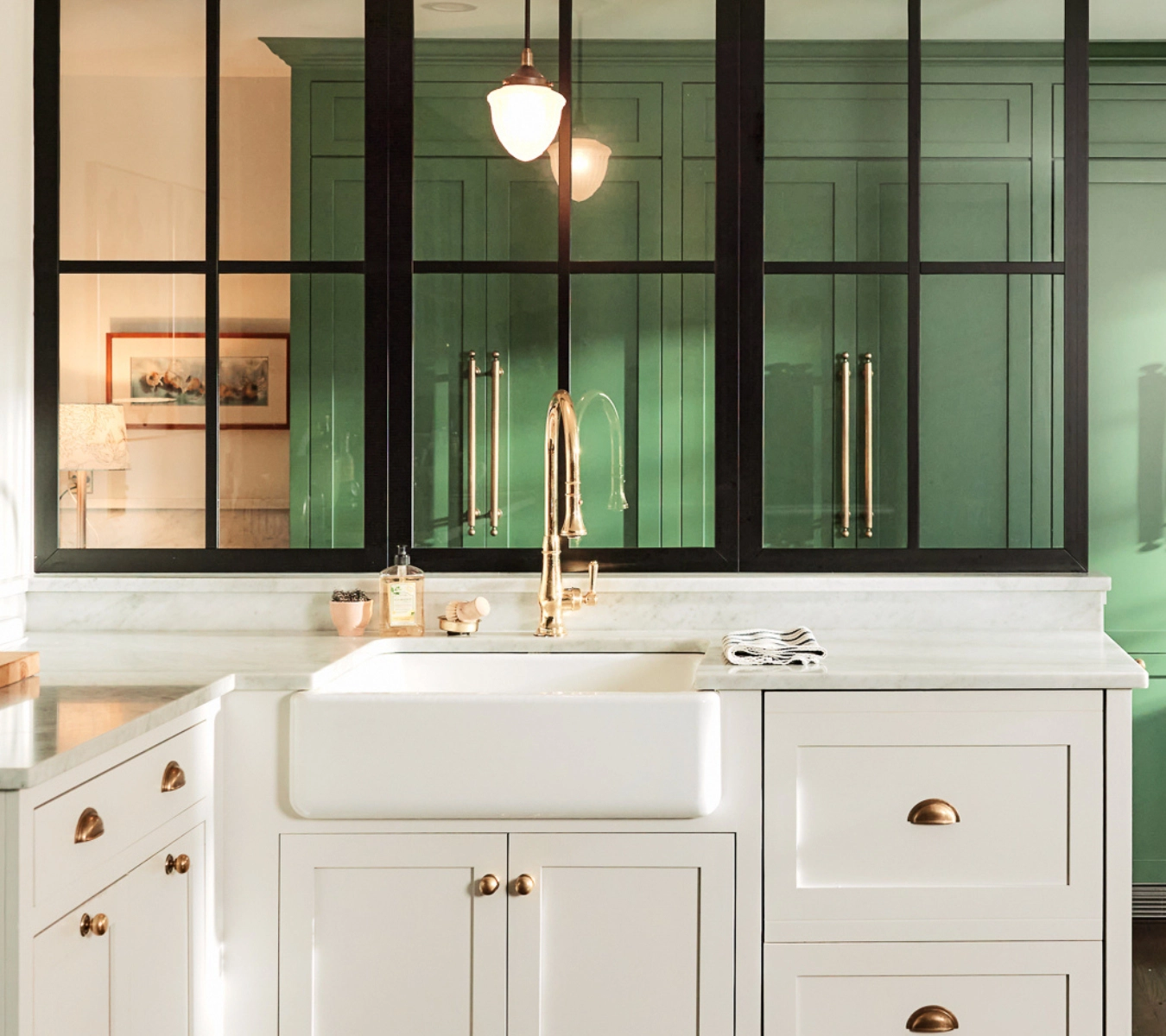 A tile backsplash on display in a homeowner’s kitchen.