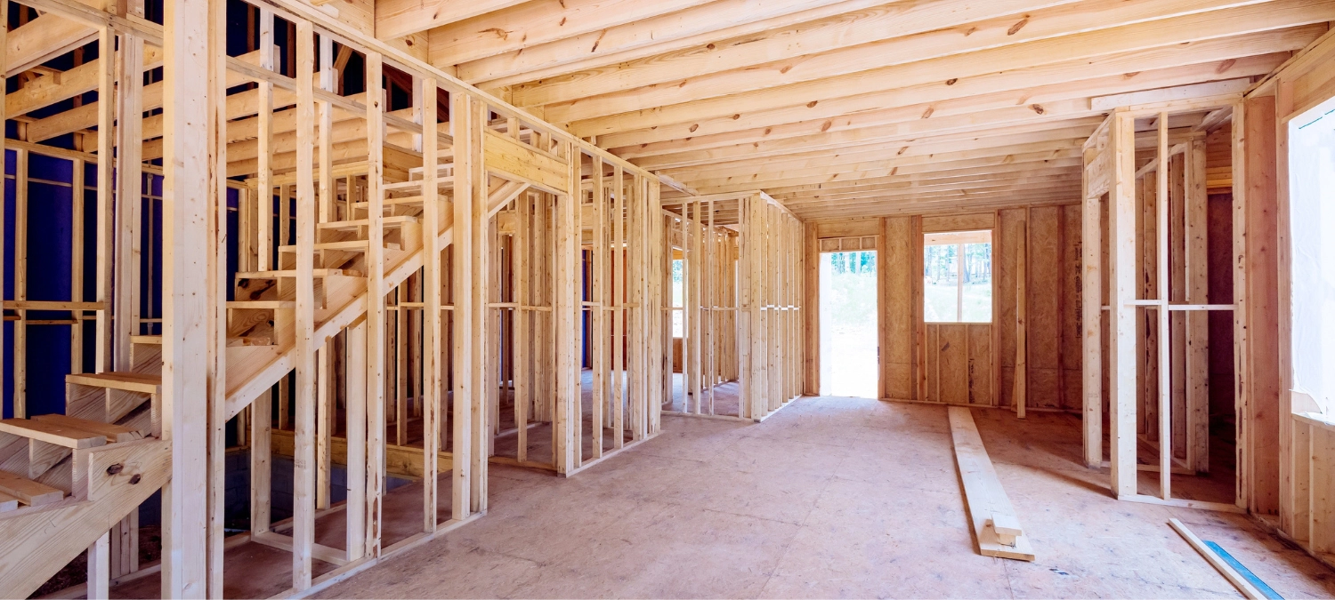 Photo of the rough-in stage sealing before drywall installation.