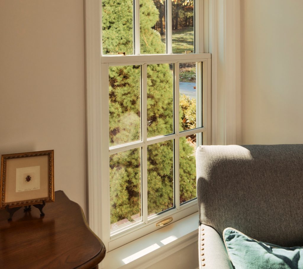 A window that needs to be checked for drafts to locate air leaks before sealing.