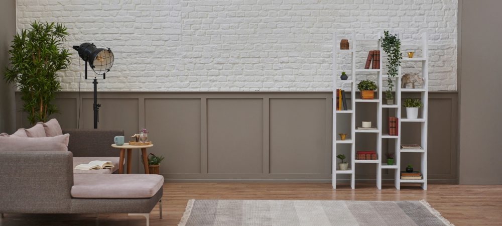 Use an image of someone installing wainscoting.