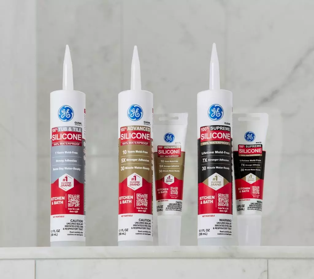 Use a close-up photo of GE Sealants. (File: GE Sealants_3)